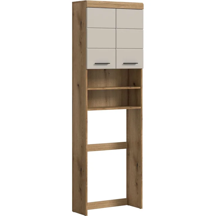 Waschmaschinenumbauschrank >Scout< in Evoak Oak / Kaschmir - 63x191x24cm (BxHxT)
