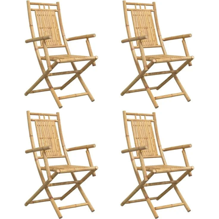 vidaXL Gartenstühle 4 Stk. Klappbar 53x66x99 cm Bambus 3278514 – Bild 3