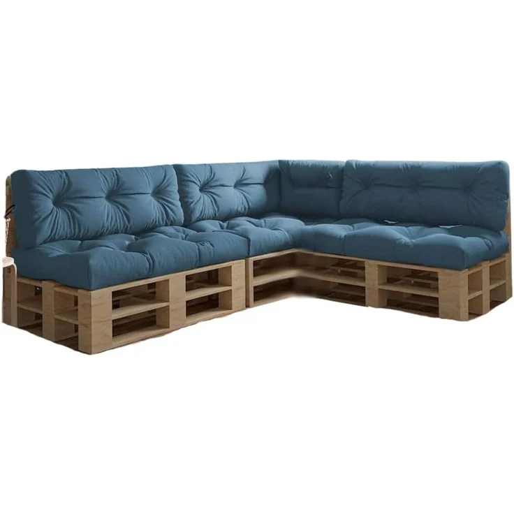 chilly pilley Palettenkissen Wasserdicht Palettenauflage Palettenpolster Palettenmöbel Gartenkissen Wasserfest Wasserabweisend viele Größen und Farben (7er Set Pastellblau) – Bild 1