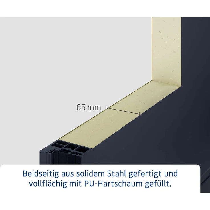 Hörmann Ecostar Haustür "ISOPRO IP 810S", anthrazit metallic (CH 703), 110 x 210 cm (B x H),DIN Rechts – Bild 4