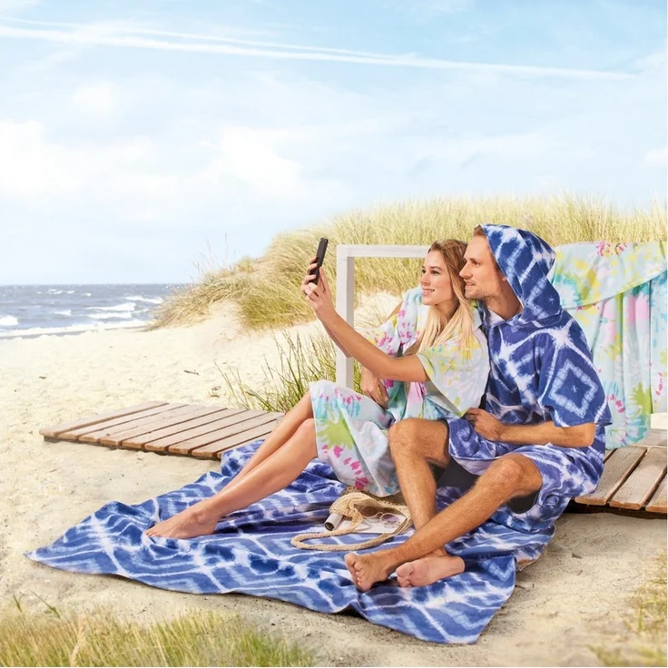 Dyckhoff Strandtuch Splash, Frottiervelours (1-St), Extra groß 140x195cm – Bild 2