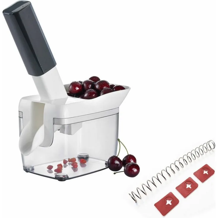 WESTMARK Entkerner für Kirschen, mit Schütte, Kernkassette, Rezeptheft, Verschleißteil-Se, ABS, SAN, Edelstahl, TPE