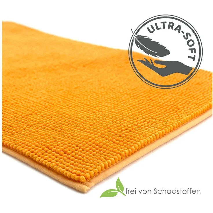 heimtexland Badematte Badvorleger Chenille Badteppich Duschvorleger, rutschhemmend beschichtet, Fußbodenheizung geeignet, schnell trocknend, strapazierfähig, fußbodenheizungsgeeignet, rutschfest, saugstark, Polyester, rechteckig, 50x80 cm, Hochflor, su... – Bild 4