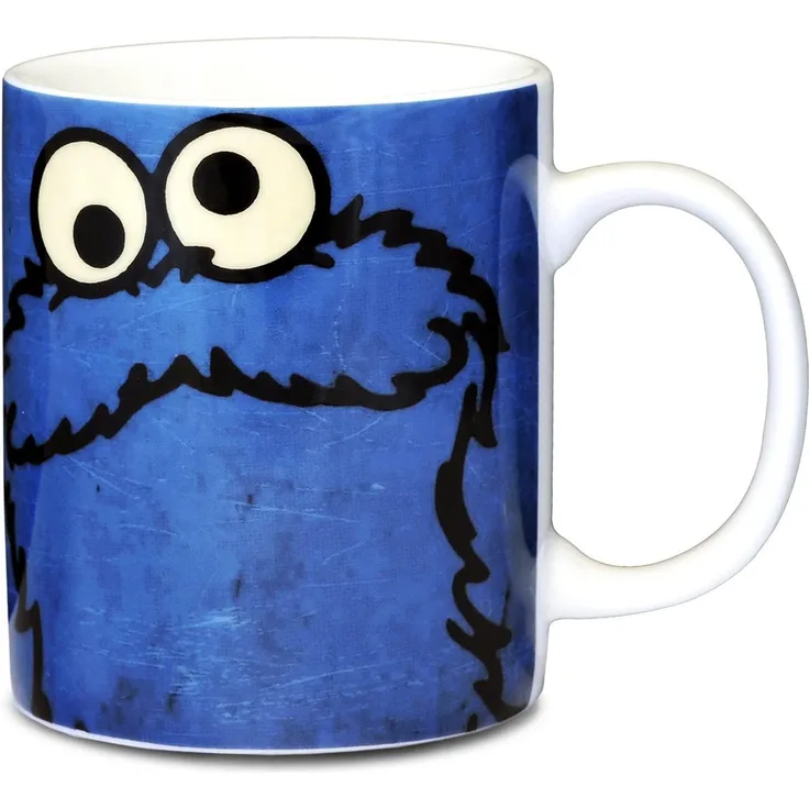 Sesame Street 6831154091 Kaffeetasse Sesamstrasse Krümelmonster, Porzellan, blau, 13 x 13 x 10 cm