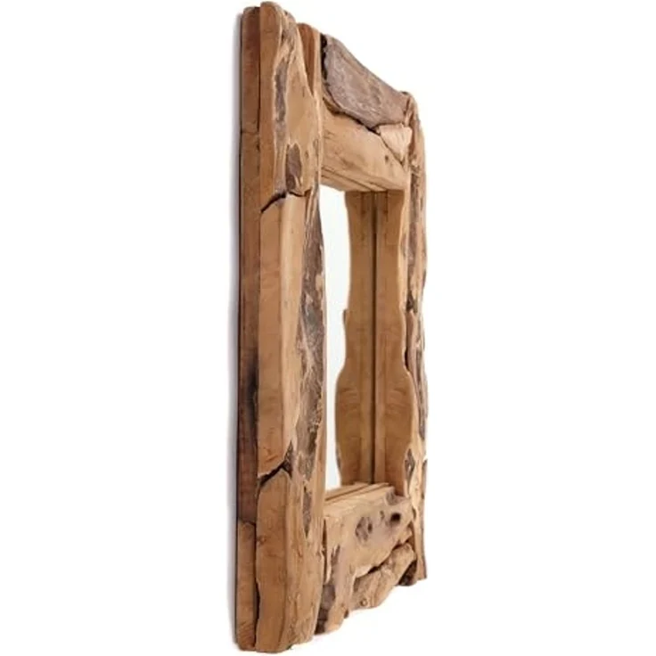 DESIGN DELIGHTS Wandspiegel WURZELHOLZ SPIEGEL "BEACHSIDE", 50x50 cm, Holzrahmen, Wandspiegel – Bild 4
