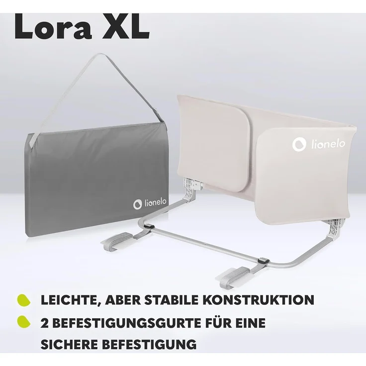 Lionelo Lora XL Tragbares Bettschutzgitter für Kinder, Neigungsverstellung bis 180°, klappbares Schutzgitter für Bett, 45 cm – 150 cm, StandSafe-Sicherung, Schutz gegen Herausfallen – Bild 6