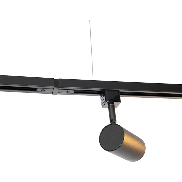 Qazqa Schienensystem-Sets Jeana, ohne Leuchtmittel, GU10, Schwarz, Modern, Stahl, Deckenstrahler 5-flammig – Bild 3