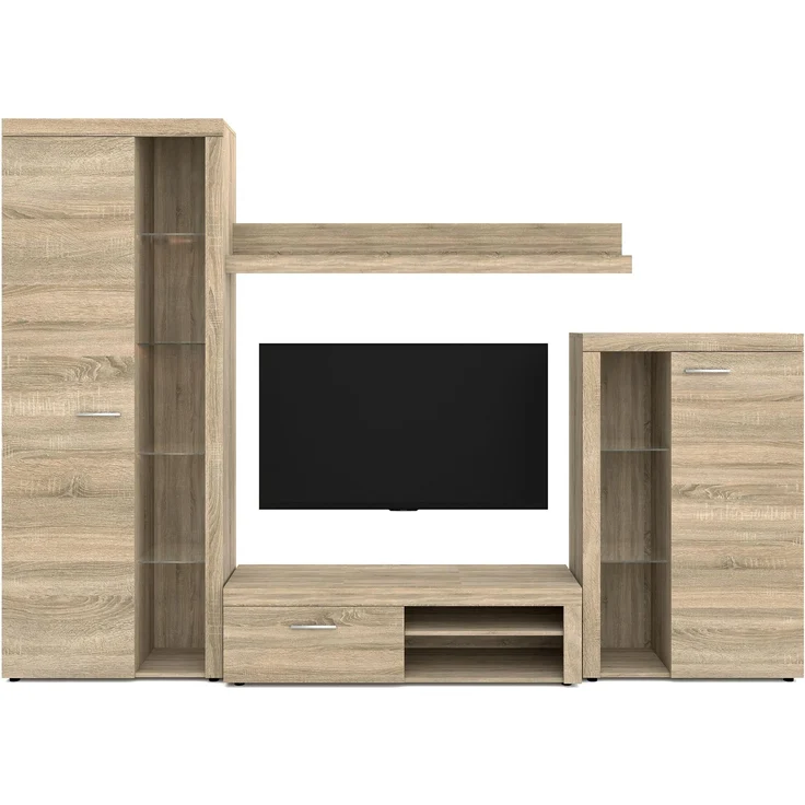 AX LIVING Spacoro Wohnwand Sonoma Eiche Wohnzimmerschrank 270 cm – Bild 2
