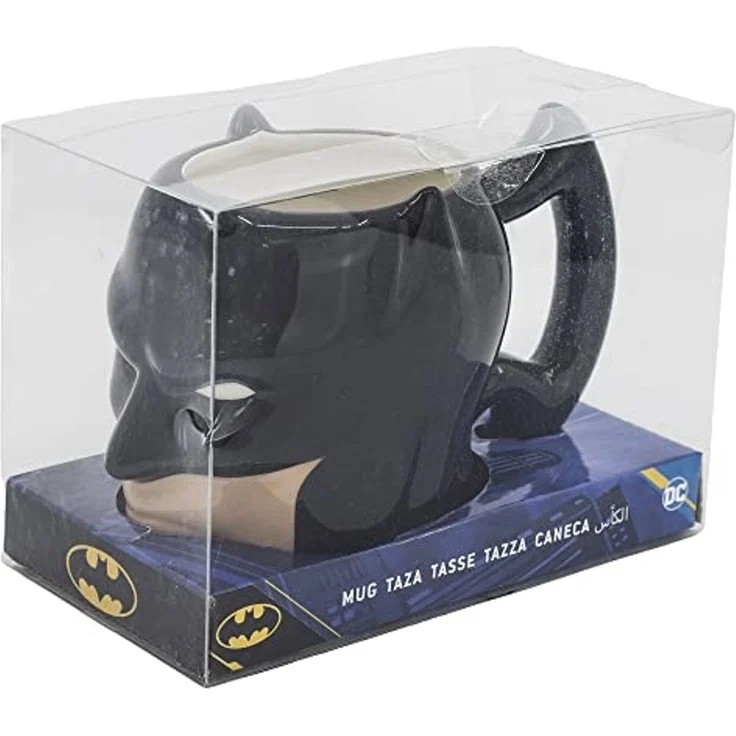 3D Motivtasse Kopf Batman Keramiktasse mit Geschenkbox 325 ml – Bild 2