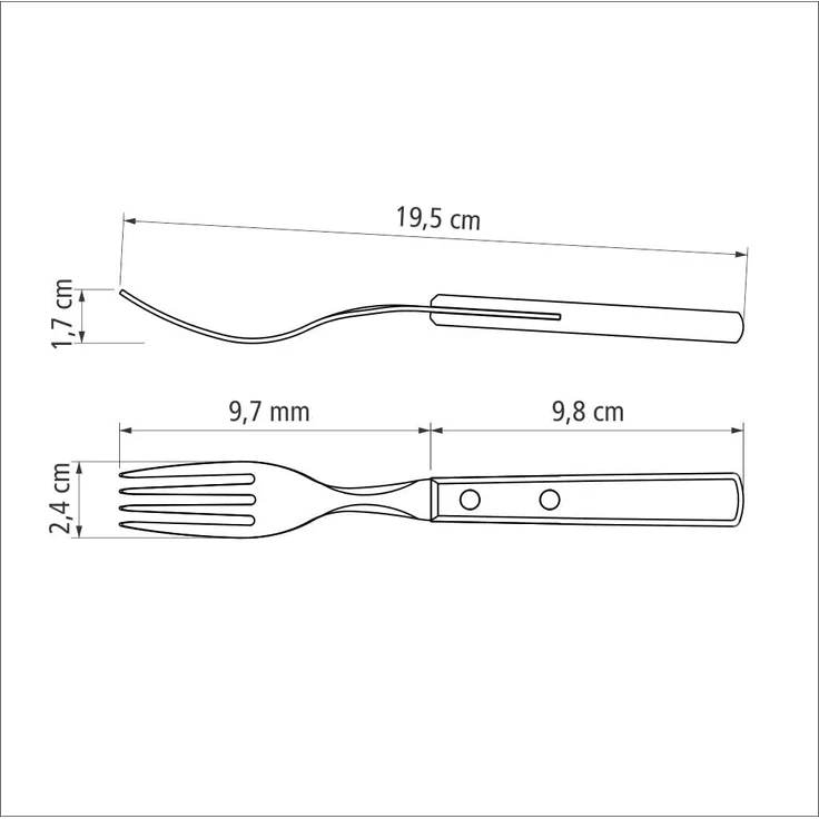 Tramontina Tafelgabel Steak/Pizza - Set 6-teilig, mit FSC Holzgriff (6 Stück), Echtholzgriff, rostfreier Edelstahl, spülmaschinenfest – Bild 6
