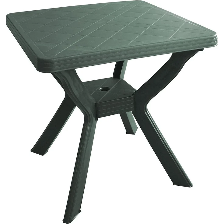 Quadratischer Gartentisch, Made in Italy, 70 x 70 x 72 cm, Farbe Grün