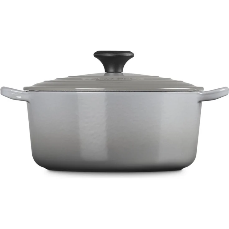LeCreuset Bräter rund 24cm Emaille | Auswahl Mist Grey : Mist Grey – Bild 3