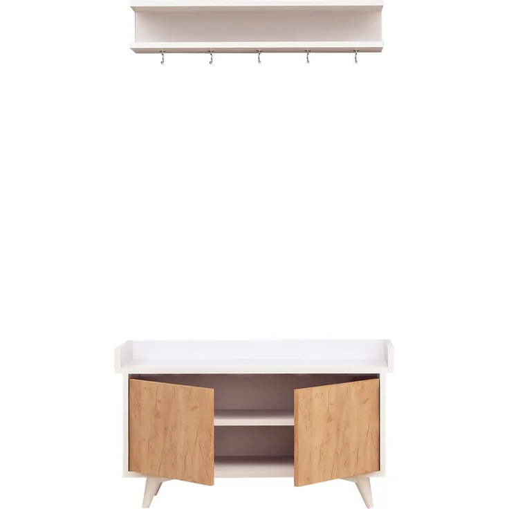 Skye Decor 'Stato' Garderobe, Eiche / Weiß, 90 x 60 x 35 cm – Bild 3