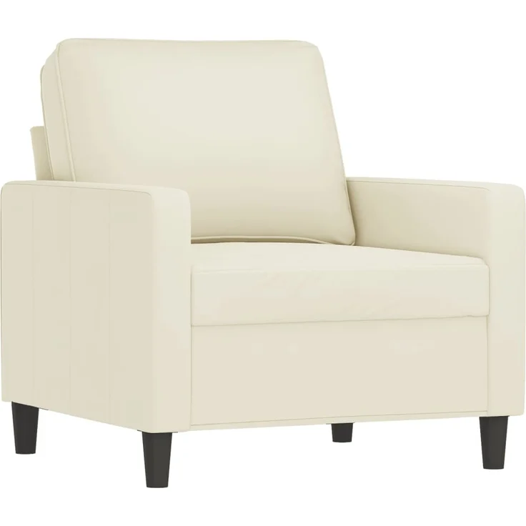 vidaXL Sessel mit Hocker Creme 60 cm Samt 3201053 – Bild 3