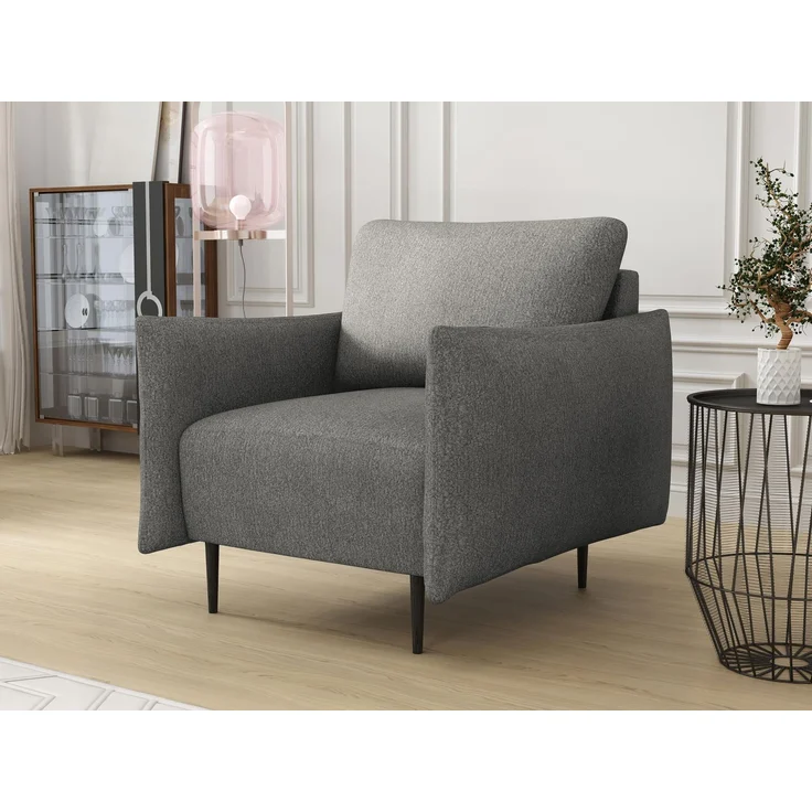 Sessel Larow, Polstersessel mit schmale Armlehne (Farbe: Velo 635) – Bild 2