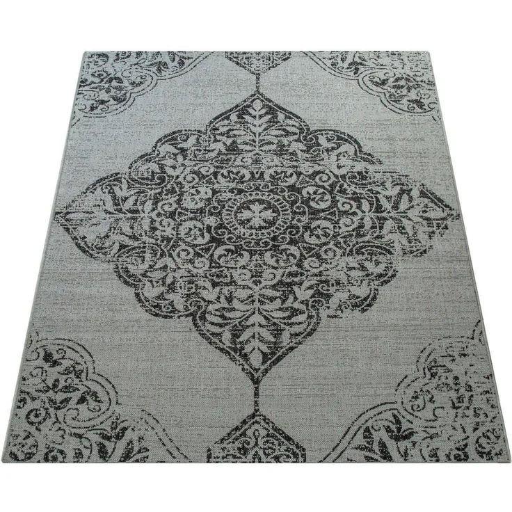 Paco Home Teppich Coco 202, rechteckig, Höhe: 5 mm, Flachgewebe, Vintage Design, In- und Outdoor geeignet
