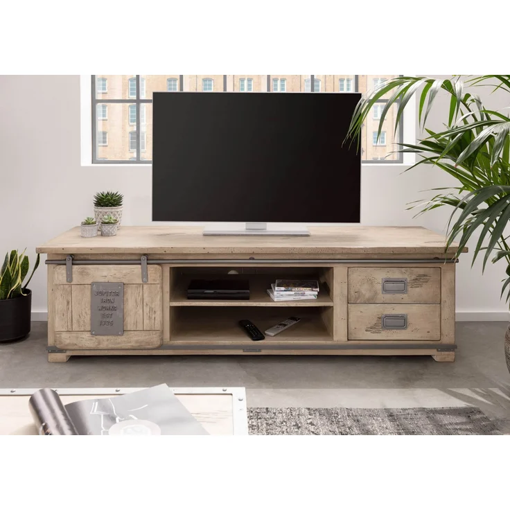 TV-Board Mango 180x55x50 whitewash lackiert RAILWAY #345 – Bild 3