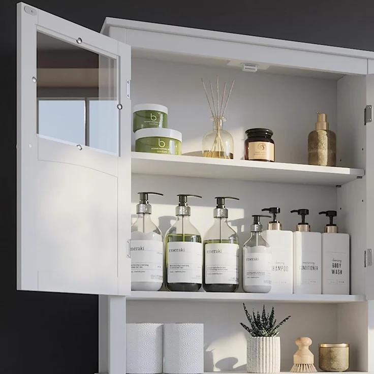 Toilettenschrank Bianco Weiß 69 x 171 cm Vicco – Bild 4