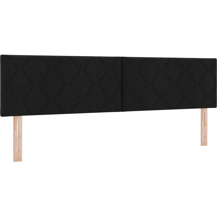 vidaXL Ottoman Bett mit Matratze mit Kopfteil 2 Stk. Schwarz Stoff 3456714 – Bild 4