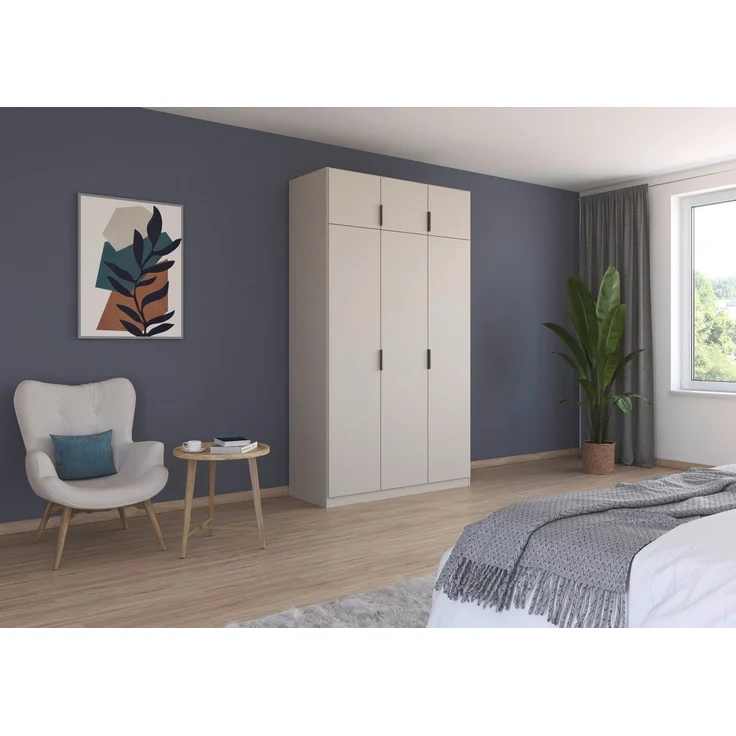 Rauch Möbel Lagoa, Kleiderschrank, Garderobe für Schlafzimmer, Kinderzimmer, Jugendzimmer 6-türig, Farbe Beige, Breite 136 – Bild 2