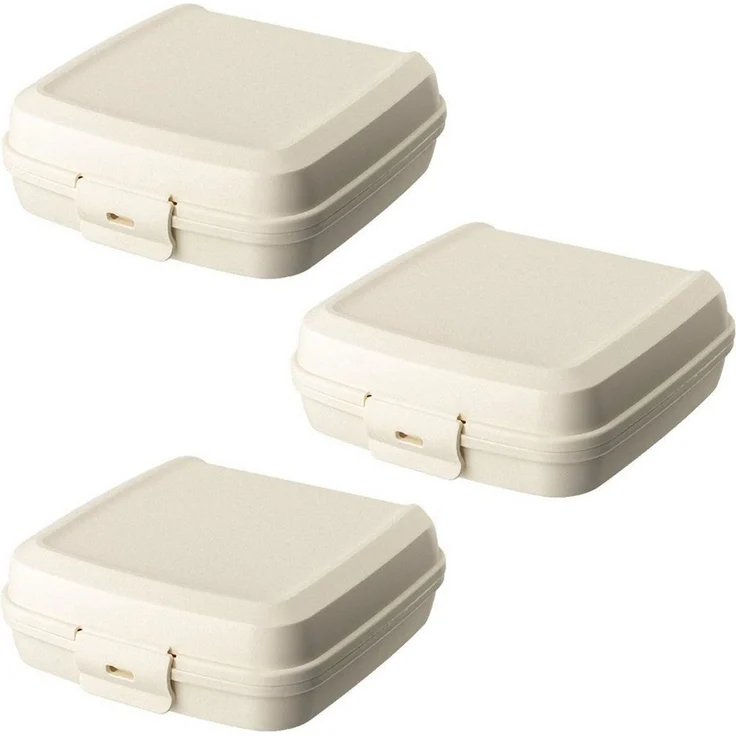 Engelland Lunchbox Brotdose mit Klickverschluss, Kunststoff (BPA-frei), (Vorteils-Set, 3-tlg, Ideal für Schule, Kindergarten und Arbeit), BPA frei, robuster Kunststoff, spülmaschinengeeignet – Bild 2