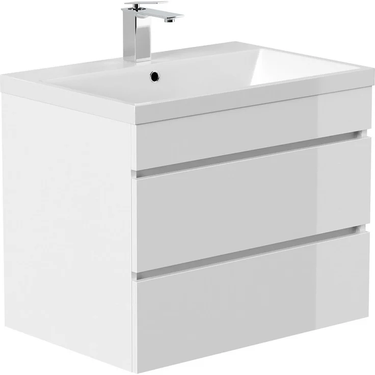 Posseik Badmöbel-Set Badmöbel Waschplatz "Fellini 70" weiß Hochglanz – Bild 5