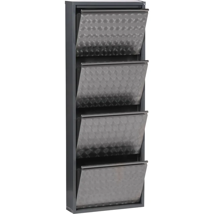 Schuhkipper >CLIP< (1stk) Metall / schwarz-anthrazit, montiert - 50x130x15 (BxHxT) – Bild 2