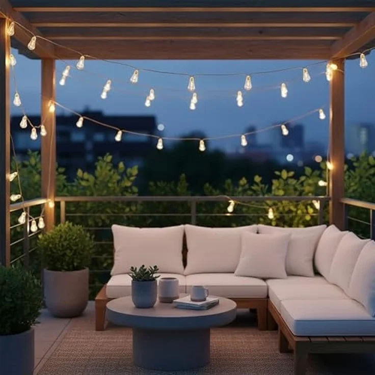 Spetebo Lichterkette Vintage LED Solar Lichterkette, 16-flammig, Garten Deko Beleuchtung mit transparenten Lampen an Naturkordel – Bild 7