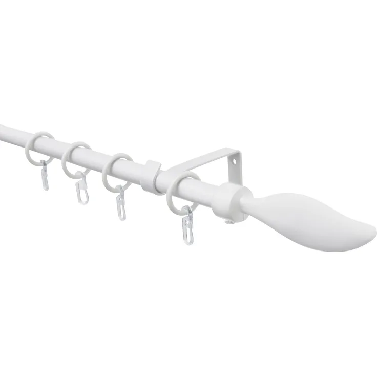 Gardinia Gardinenstangen-Set Flame 1-Lauf Ø 13-16 mm weiß 130 - 240 cm