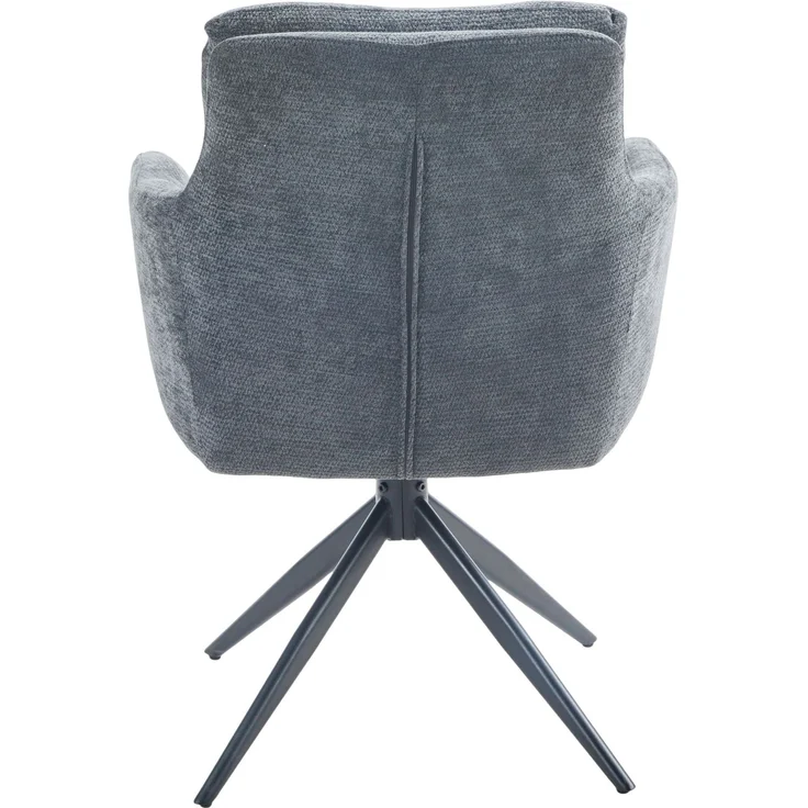 LC Home Esszimmerstühle »Fargo« 6er Set Webstoff dunkelgrau – drehbare Armlehnstühle & Polsterstühle – Bild 5