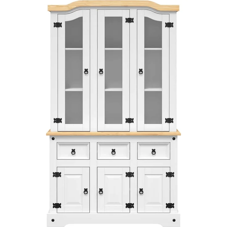 vidaXL Highboard Corona 112x43x196 cm Massivholz Mexikanische Kiefer 355086 – Bild 3