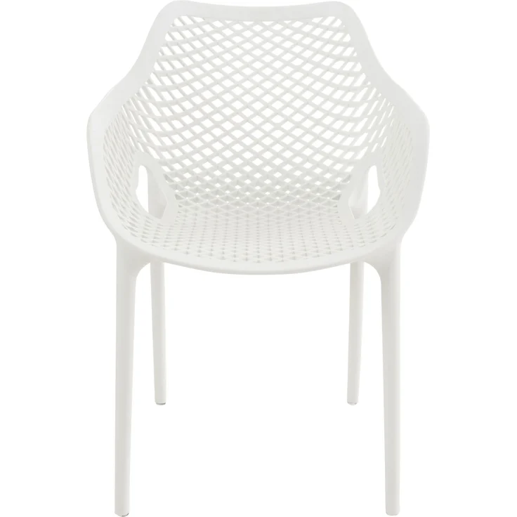 CLP Gartenstuhl Air XL 2er Set - Modernes Design, Kunststoff, Wetterfest, Stapelbar,weiß – Bild 2