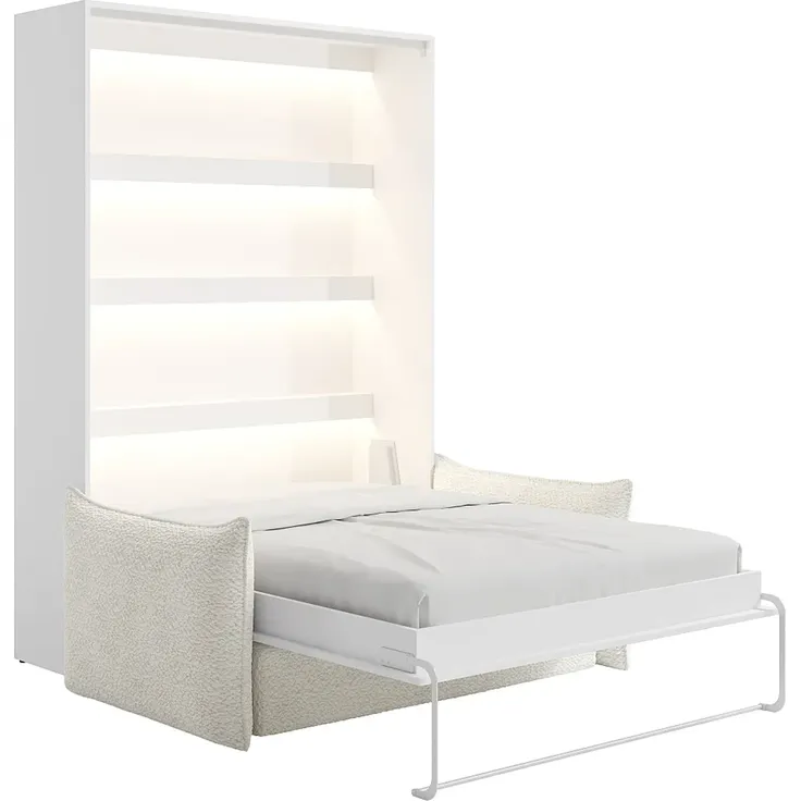 Vente-unique - RAPILI Bett Holz, Platte Weiß - B 151 cm239,2 cm x H 225,2 cm x L 208 cm – Bild 3