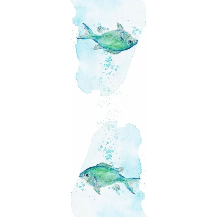 Tischläufer FISHES BL 50x150 cm türkis Tischdecke Tischband