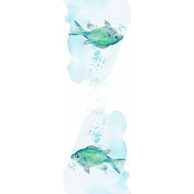 Tischläufer FISHES BL 50x150 cm türkis Tischdecke Tischband