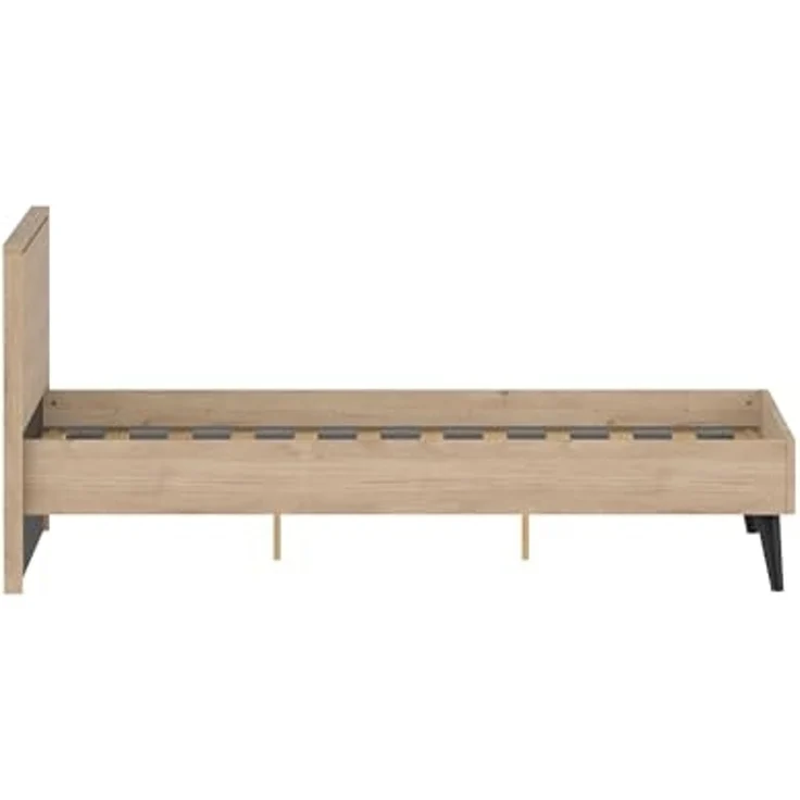 Dmora - Doppelbett Roberte, Struktur des Container-Betts, Sommier mit Verkleidung, Matratzenhalterstruktur, 207x173 h91 cm, helle Eiche – Bild 6