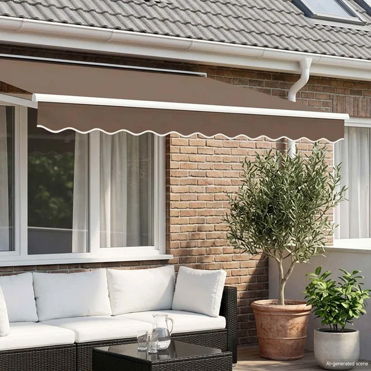vidaXL Markisenschürzen-Ersatz Taupe 6 m Polyester 965037 – Bild 1