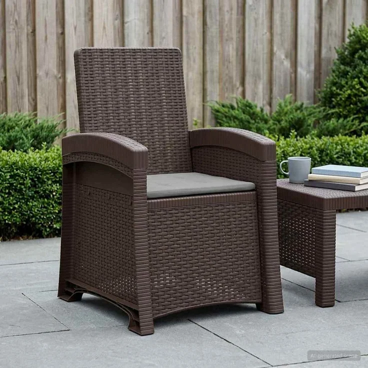 vidaXL Liegesessel Garten Rattan-Optik Braun und Hellgrau PP 8012007 – Bild 1