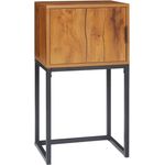 HOMCOM Konsolentisch mit Stauraum, Sofatisch Flurtisch im Industriedesign, Beistelltisch (Couchtisch, 1-St, Beistelltisch), Stahl, Natur, 40 x 30 x 76 cm