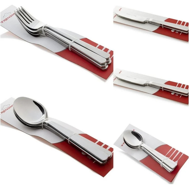 Trendmax Besteck-Set Einzeln 6'er oder 2'er / Tee- Ess- Löffel Gabel Messer Gabel (2-tlg), Edelstahl – Bild 1