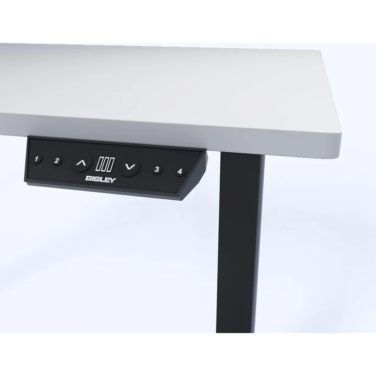 Bisley Home Tisch, Metall, Gestell 333 schwarz Platte 007 lichtgrau weiß, Medium