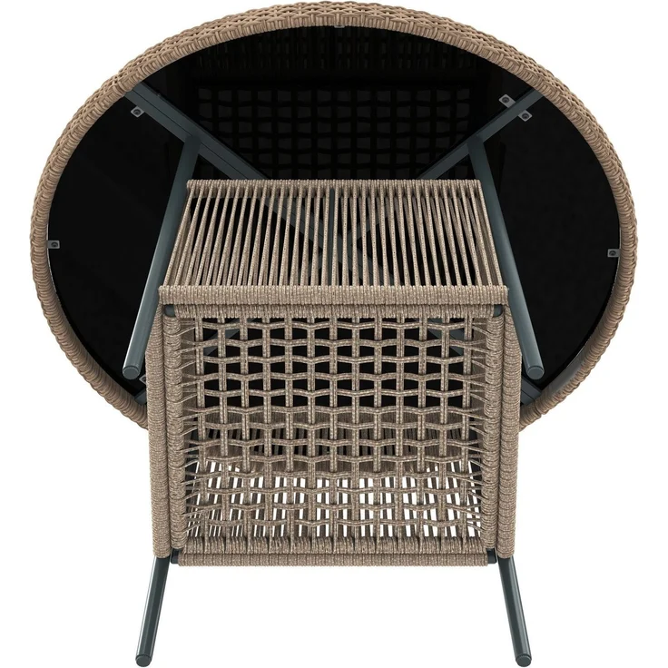 Gartenlounge-Set mit rundem Glastisch und 4 Stühlen, 5-teilig, Loungeset, Essgruppe für Garten – Bild 9