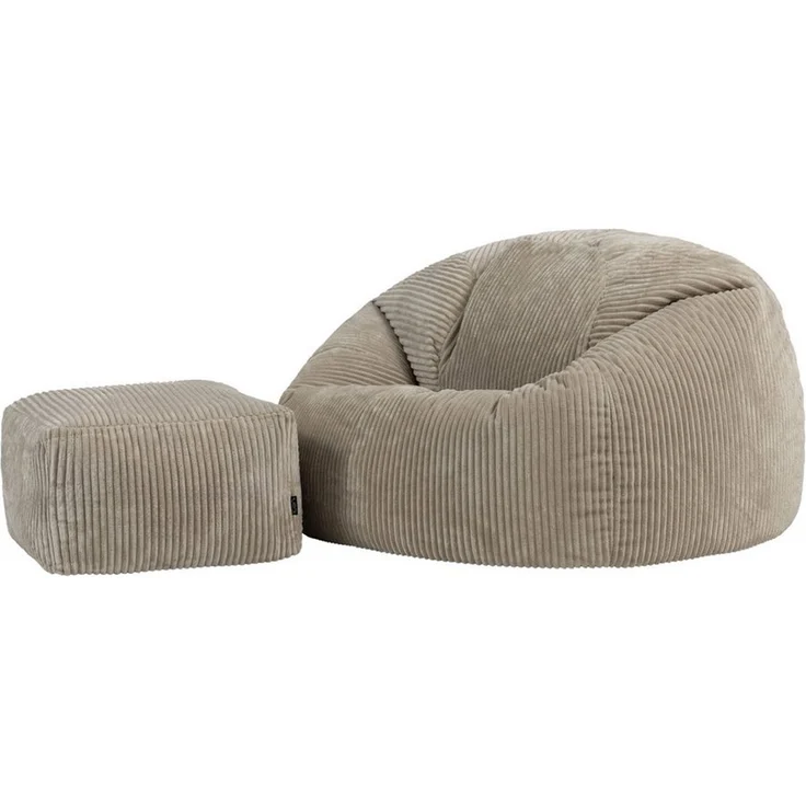 icon Sitzsack Erwachsene XXL mit Hocker aus Cord „Kingston“ (Spar-Set, 1 x Sitzsack XXL, 1 x Fußhocker), Sitzsack XXL, Made in Germany, für Erwachsene & Kinder, für Wohnzimmer – Bild 1