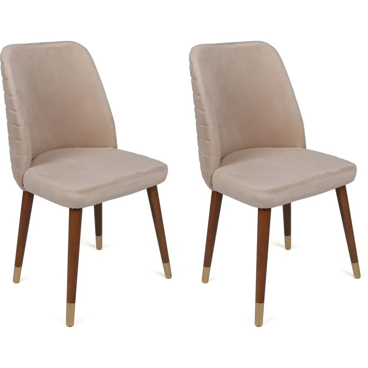 Skye Decor 'Hugo-387 V2' Stuhlset (2-teilig), Creme / Gold, 50 x 90 x 49 cm