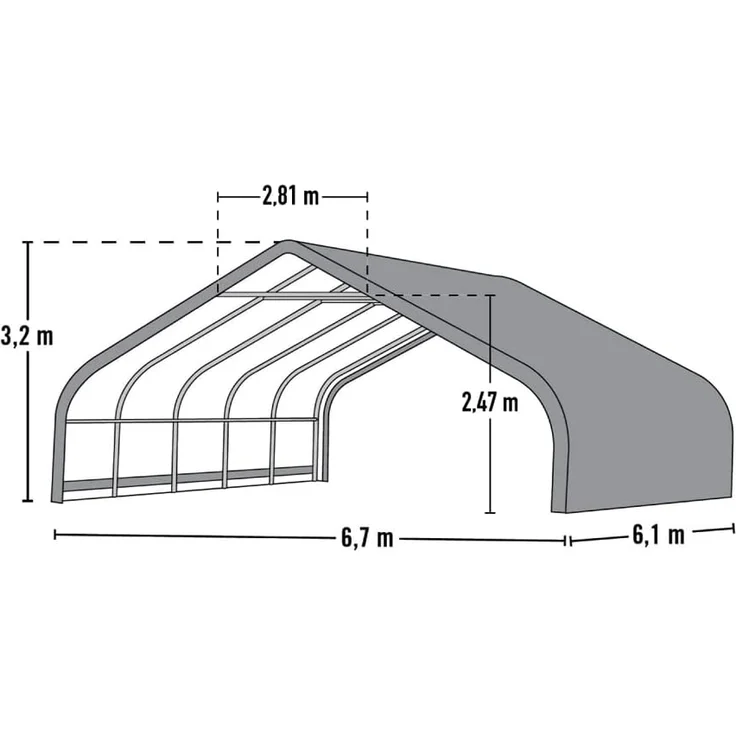 ShelterLogic Folien Weidezelt Zeltgarage Run-In-Shed | Grün | 610x670x320 cm – Bild 7