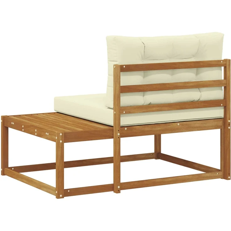 vidaXL Outdoor Endsofa mit Kissen Natur 115 x 83 x 73 cm 900552 – Bild 6