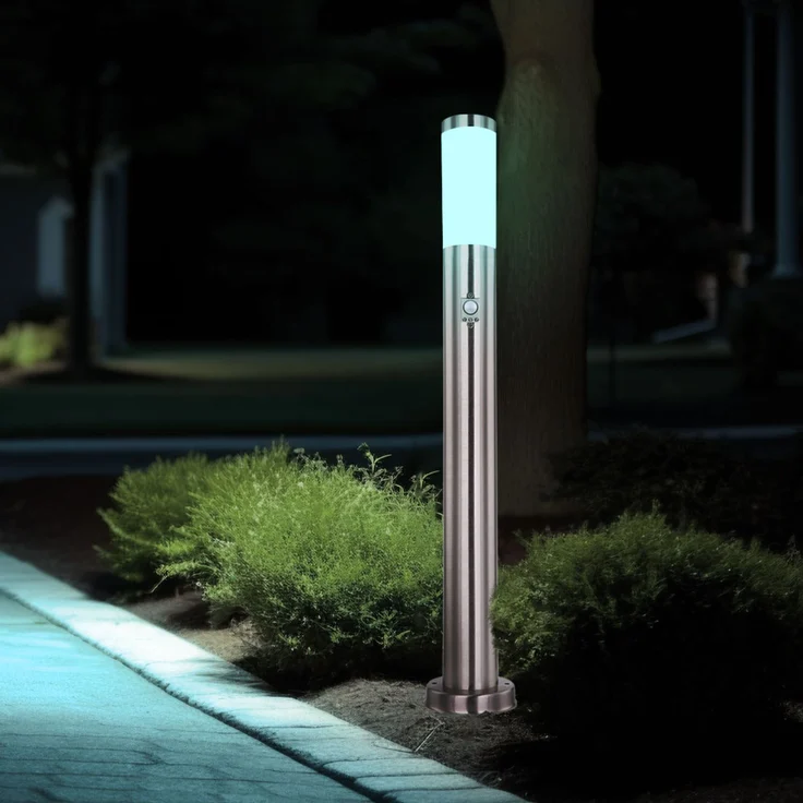 Smart RGB LED Stehleuchte, silber, Bewegungsmelder – Bild 3