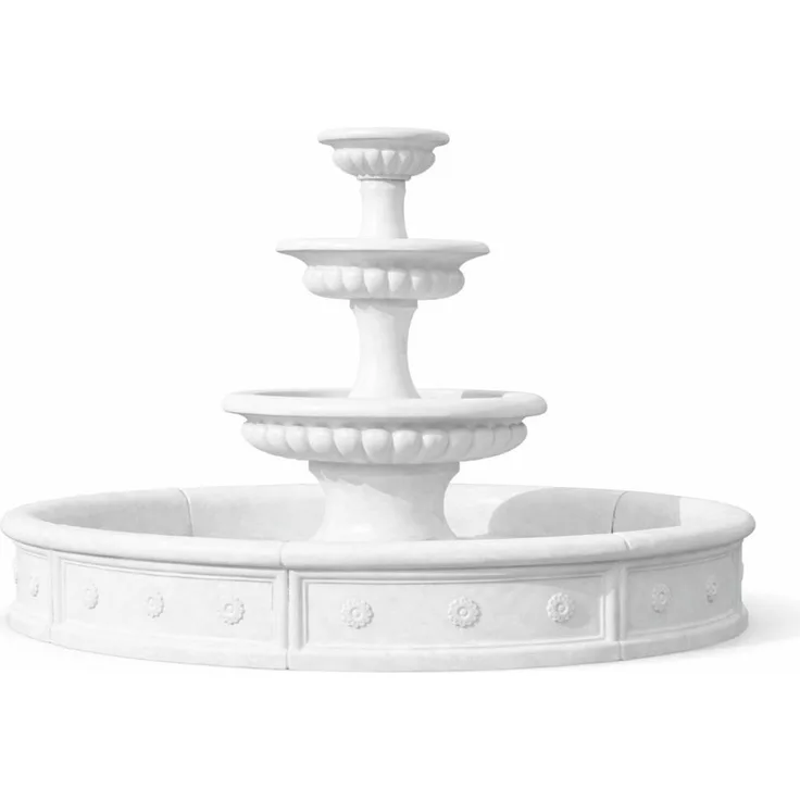 Casa Padrino Barock Garten Deko Springbrunnen Weiß Ø 255 x H. 171 cm
