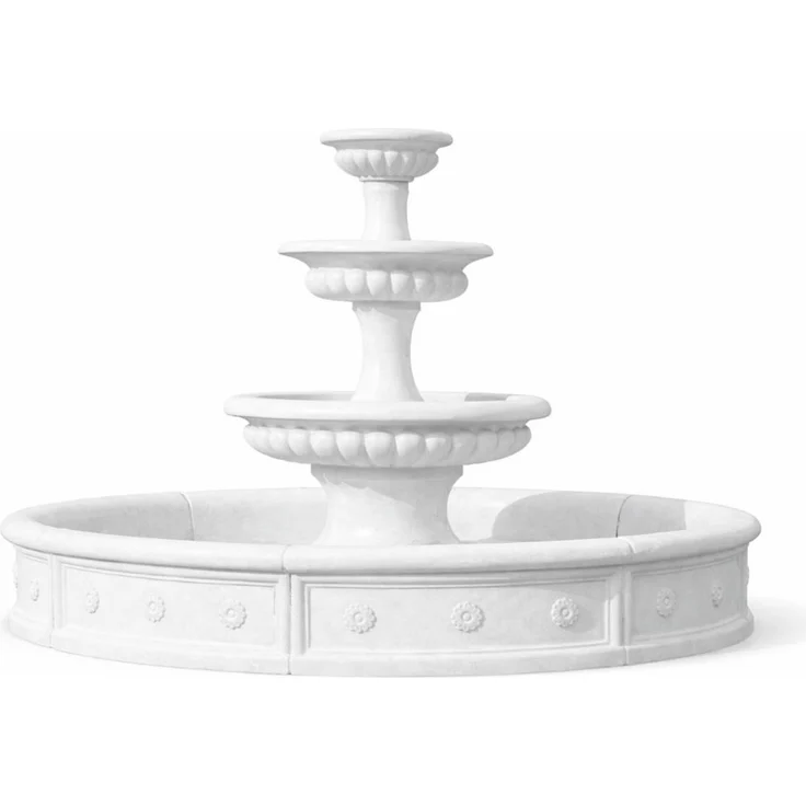 Casa Padrino Barock Garten Deko Springbrunnen Weiß Ø 255 x H. 171 cm – Bild 1
