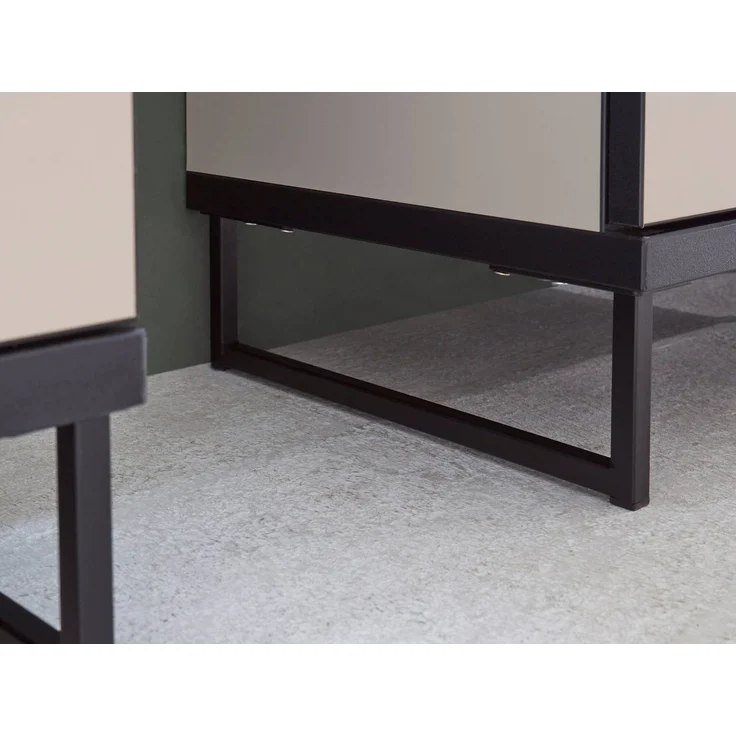 moebel-dich-auf Badmöbel-Set VENEZIA, (inklusive LED-Beleuchtung, kaschmir Spiegelschrank WBU optional mit Hoch-/Highboard), Metall Füße – Bild 3
